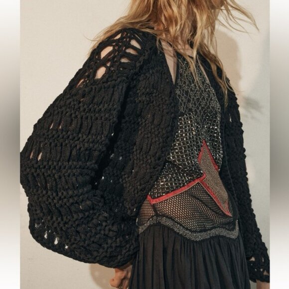 ZARA OPEN KNIT CARDIGAN - Picture 2 of 4